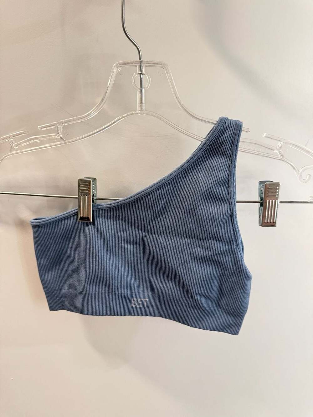Set Active Ribbed One Shoulder Sports Bra Size XS